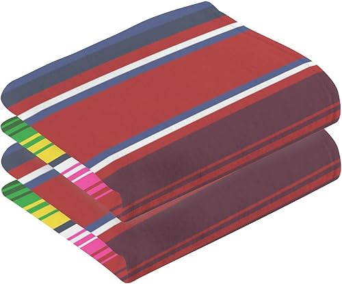 Miniatura 2 de Juego de 2 toallas de mano de algodón con estampado de rayas coloridas, altamente absorbentes, de secado rápido, 16 x 28 pulgadas, altamente