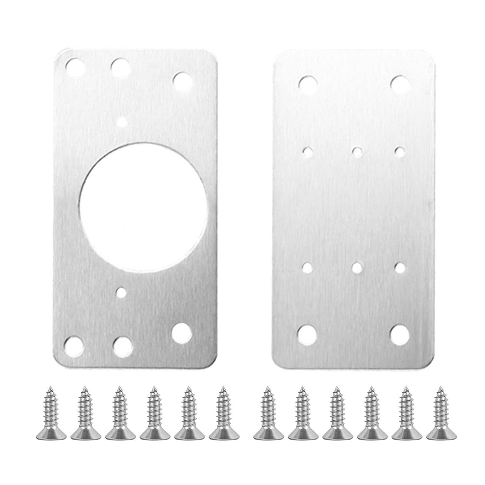 Oringnat 2Pcs Hinge Repair Plate Brushed Stainless Steel Cabinet Hinge Fixing Plate Bracket For Furniture Kitchen