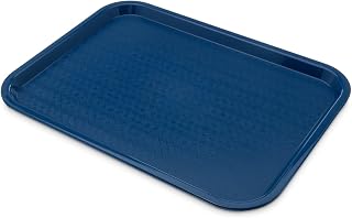 Carlisle CT121614 12x16 Blue Cafe Standard Cafeteria Fast Food Tray - Durable Shatter-Resistant NSF Certified