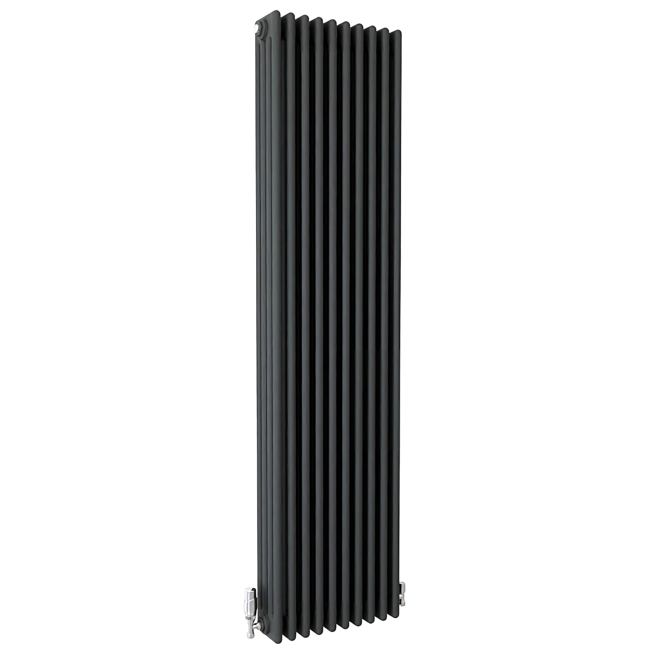 SLINE SANITARY Traditional 4 Column Cast Iron Style Radiator Vertical Anthracite 1800x470mm