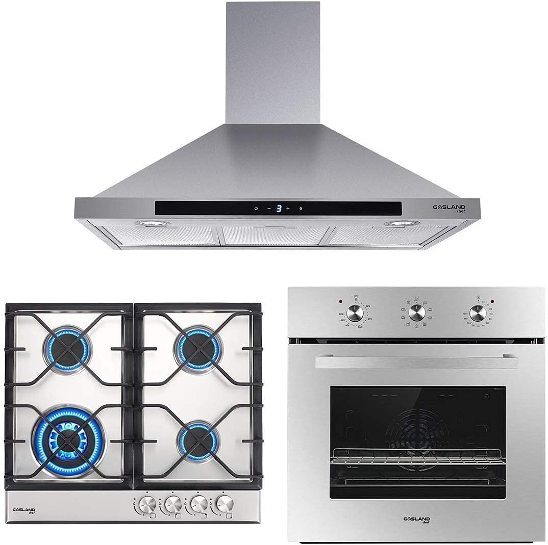 GASLAND Chef ES609MS horno de pared eléctrico integrado de 24 pulgadas,  viene con PR30SS de 30 pulgadas de montaje en pared campana y GH60SF de 24  pulgadas de cocina de gas : Electrodomésticos - Amazon.com