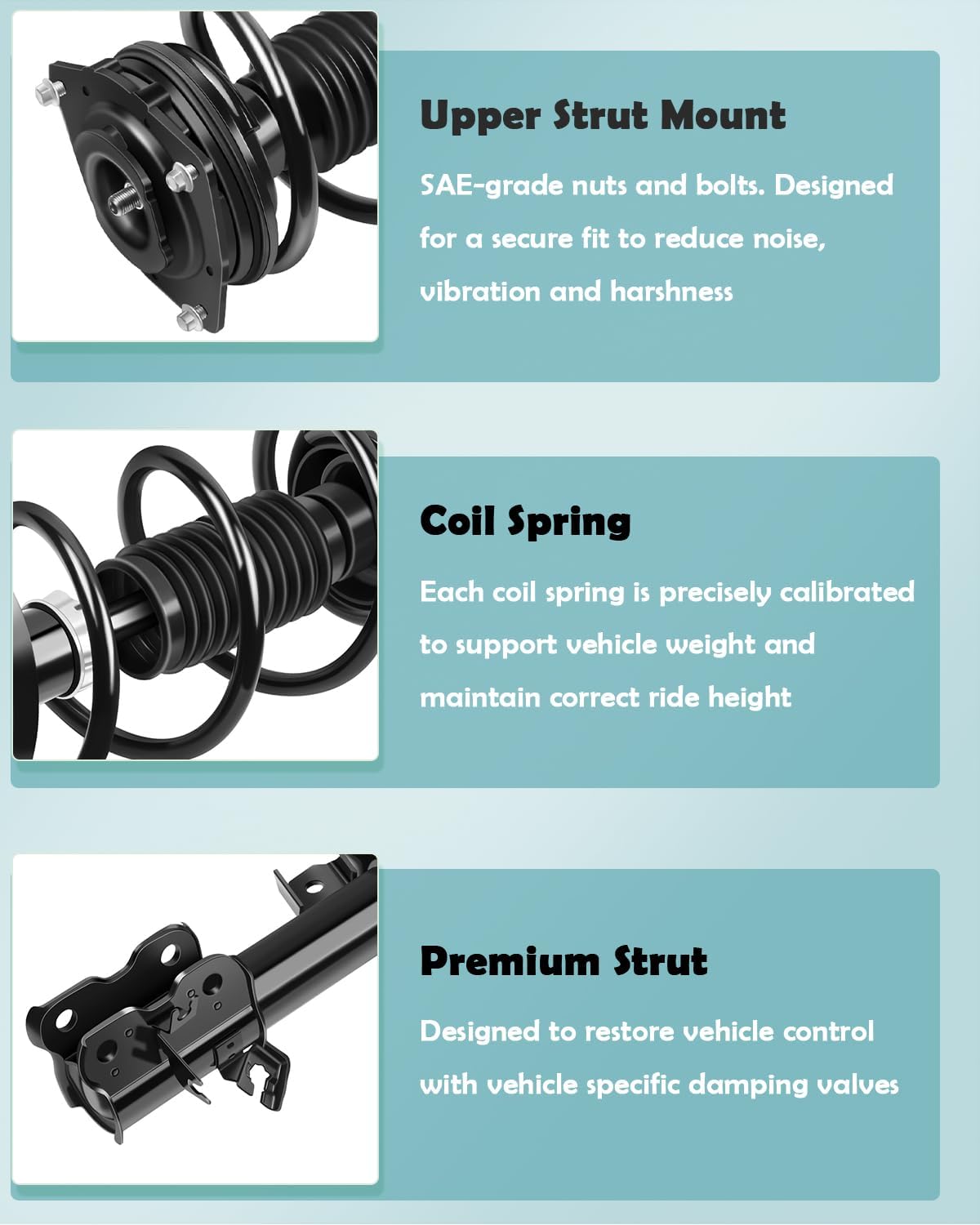 SCITOO Front Pair Strut & Spring Complete Assembly Compatible with 2012-2013 for Nissan Rogue, 2014-2015 for Nissan Rogue Select AWD Complete Struts 272898 272609 272897 272608