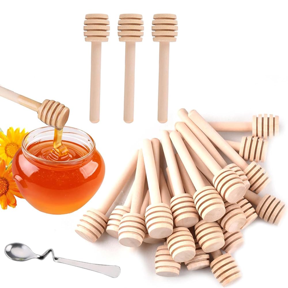 30 Cucchiaini In Legno Per Miele - 8 Cm - Con Scanalatura - Per Vasetti - Idee Regalo - Foto 7