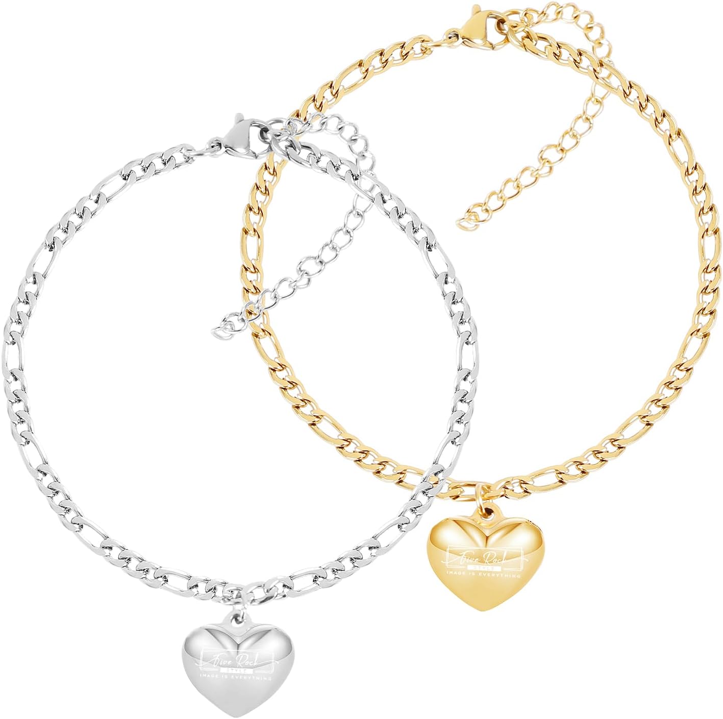 Sweet Heart Charm Ankle Bracelet Anklet Stainless Steel 22cm-27cm