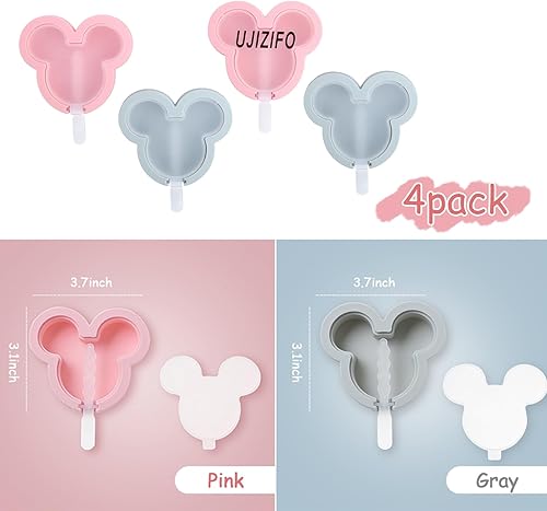 Miniatura 2 de Moldes de silicona para paletas, lindos moldes para paletas de hielo, reutilizables, para tartas con tapa, palitos de paletas, fácil liberación, sin