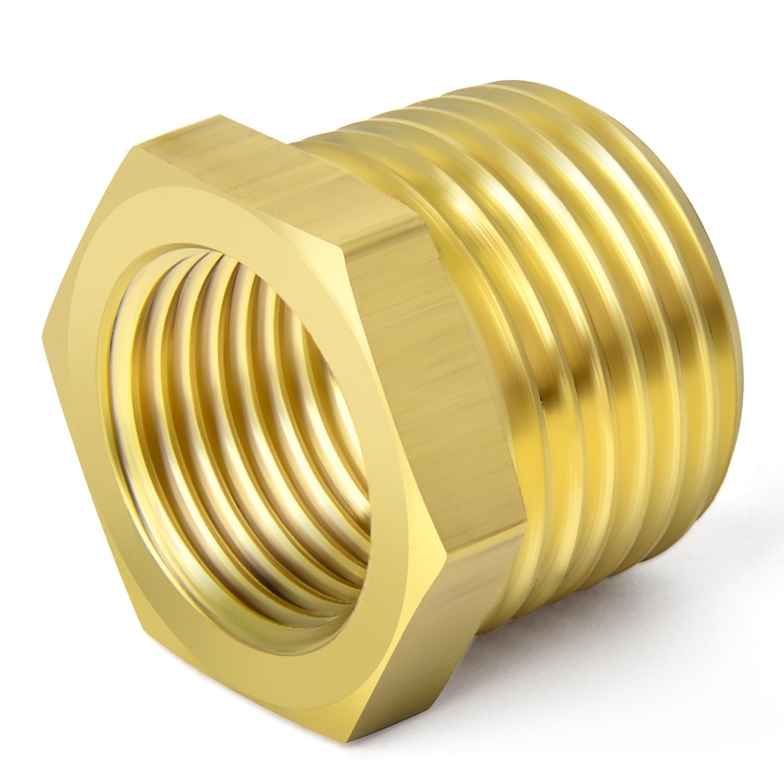 TAISHER 10 pièces - Raccord fileté à douille hexagonale réductrice en laiton, adaptateur 1/2"BSP mâle x 3/8"BSP femelle, pour gaz de pétrole liquéfié