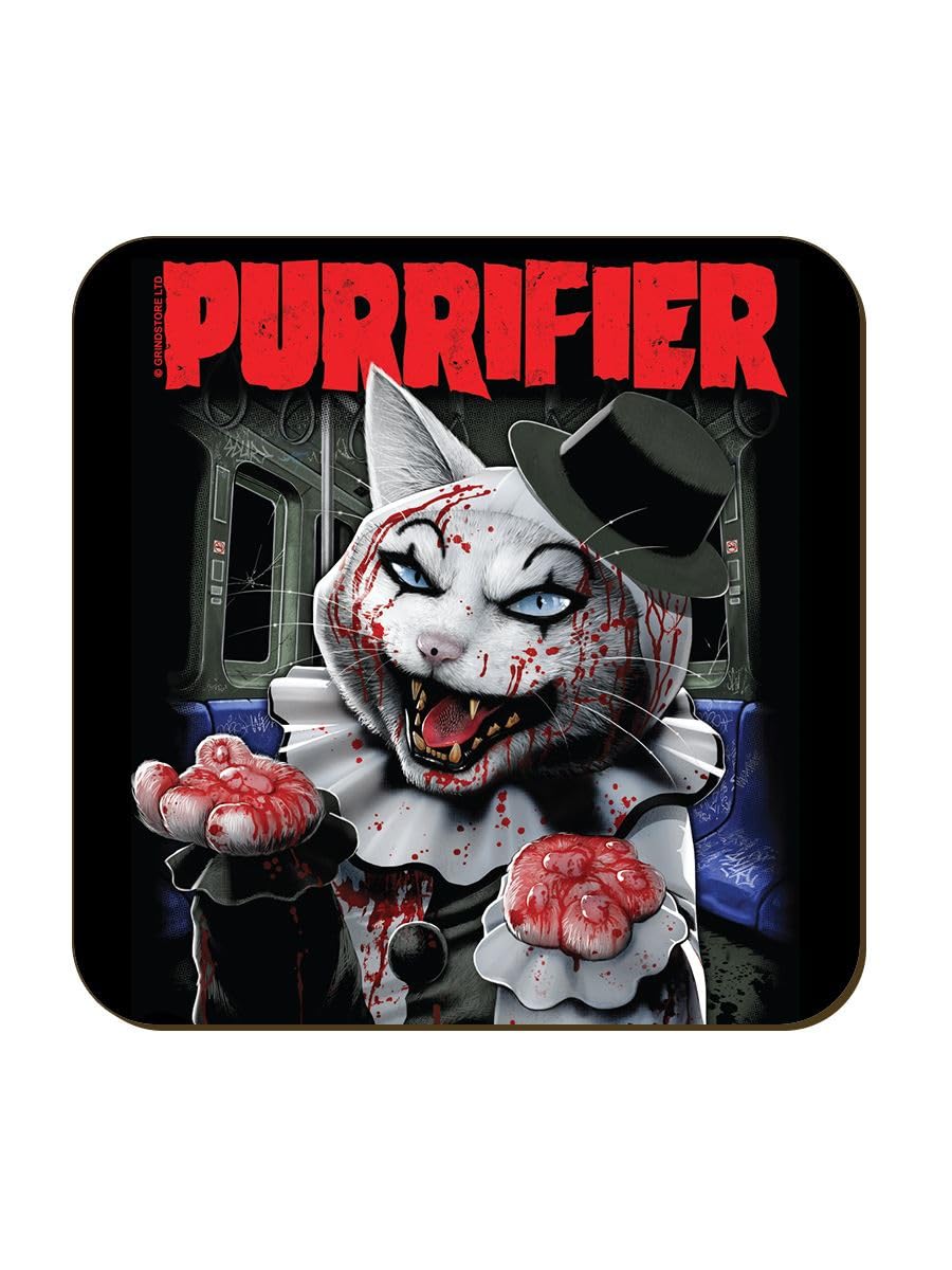 Grindstore Multicolour Horror Cats Purrifier Coaster