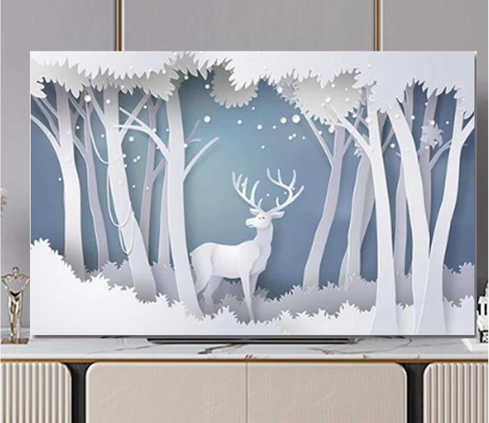 ,004,80in(188 * 110cm),Funda Protectora Decorativa para TV, A Prueba De Polvo Y Resistente A Los Arañazos para Televisores Planos Y Curvos De 32 A 80 Pulgadas, Decoración Universal para El Hogar.