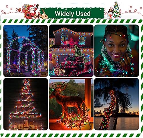 Nikolable Christmas String Lights 20M 200LEDs, Outdoor Fairy Lights Multicolor Mains Powered Waterproof Christmas Lights for Xmas Decoration, Patio, Yard, Garden, Home, Gate, Fence, Trees Decorations