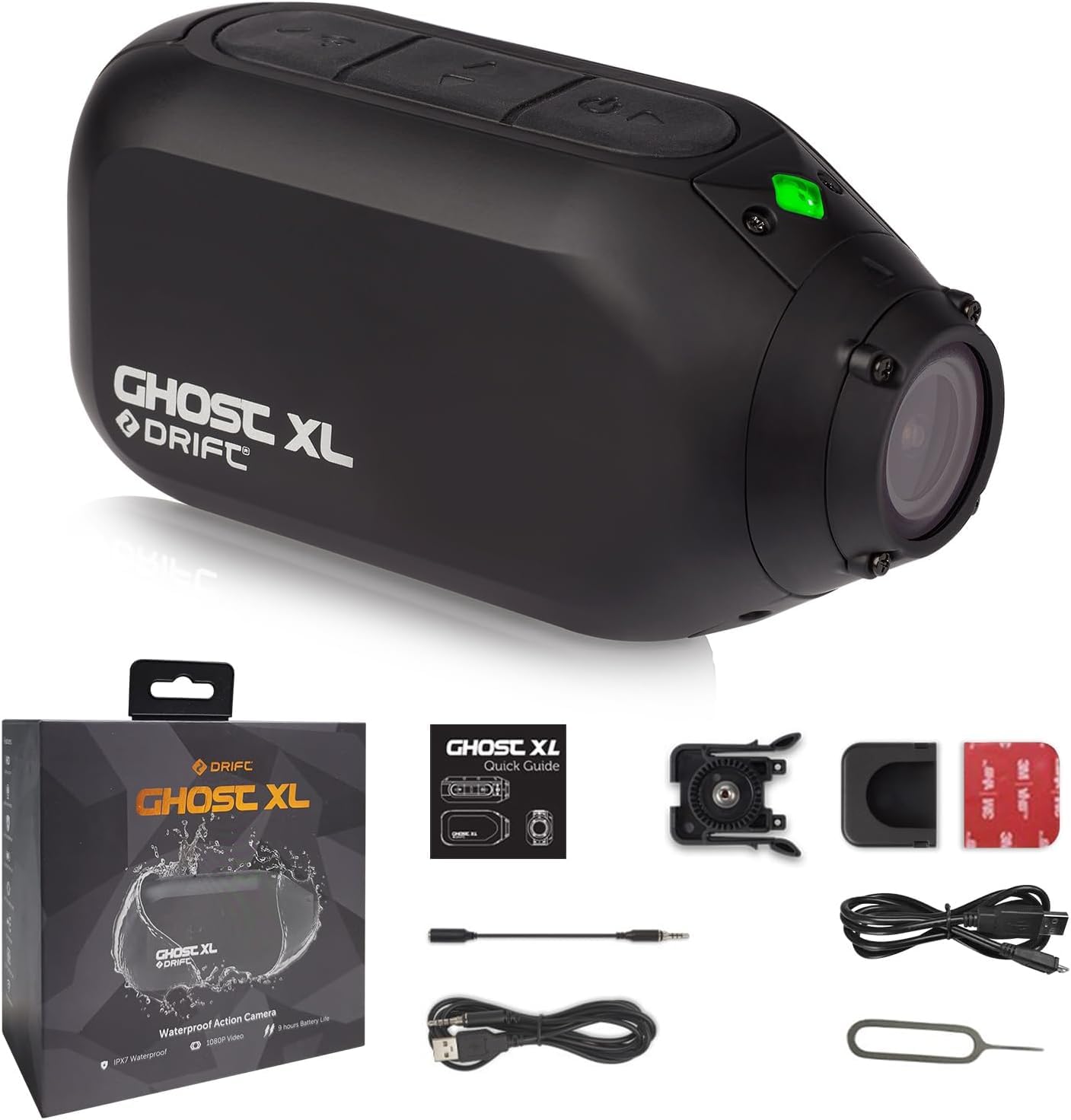 Drift Ghost XL Motorcycle Action Camera, 1080P, 9-Hour Battery, Waterproof Black