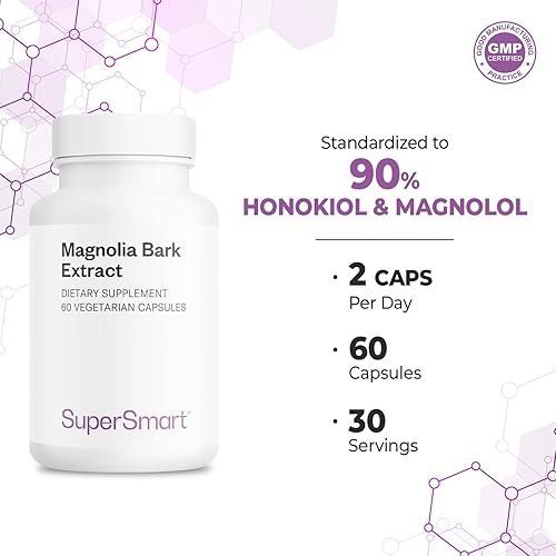 Miniatura 5 de Supersmart - Magnolia Bark Extract (Max Strength) 300mg per Day - 90% Honokiol & Magnolol - Magnolia Bark Supplement | Non-GMO & Gluten Free - 60