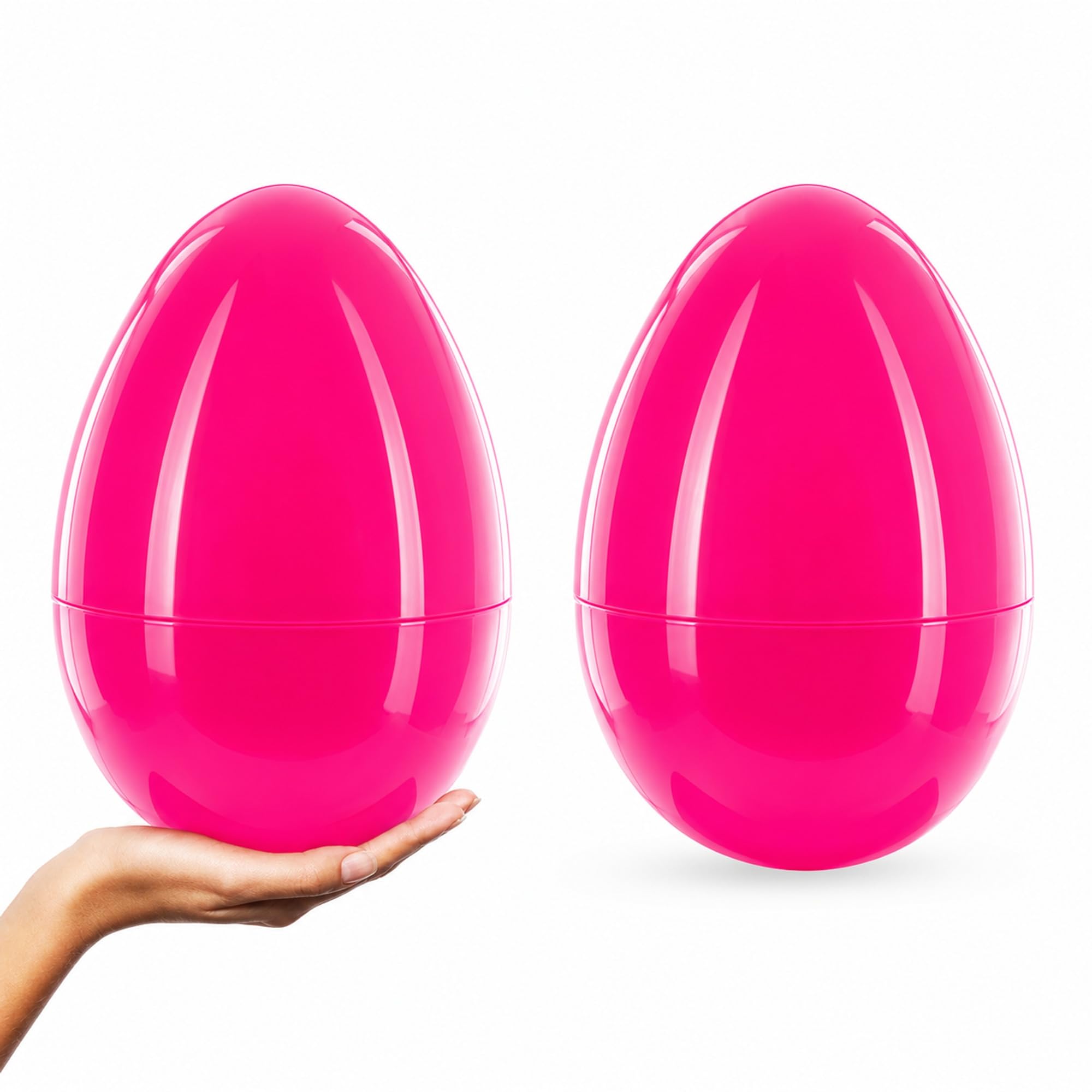 Amazon.com: Set of 2 Pink Jumbo Plastic Easter Eggs Giant Fillable