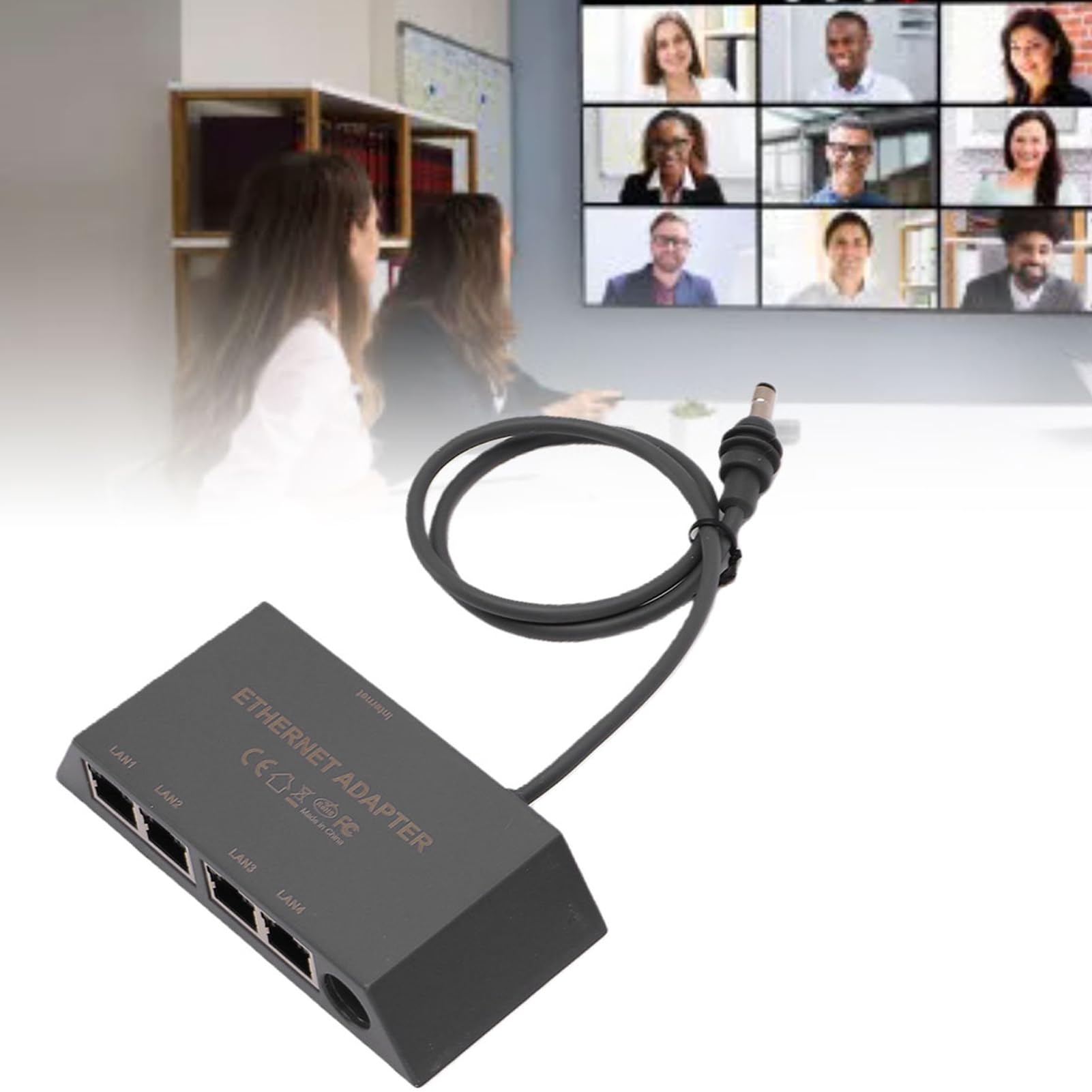 Zunate Adattatore Ethernet Connessione Stabile Adattatore Ethernet a 4 Porte per Case Plug and Play di Terza Generazione Piccoli Uffici