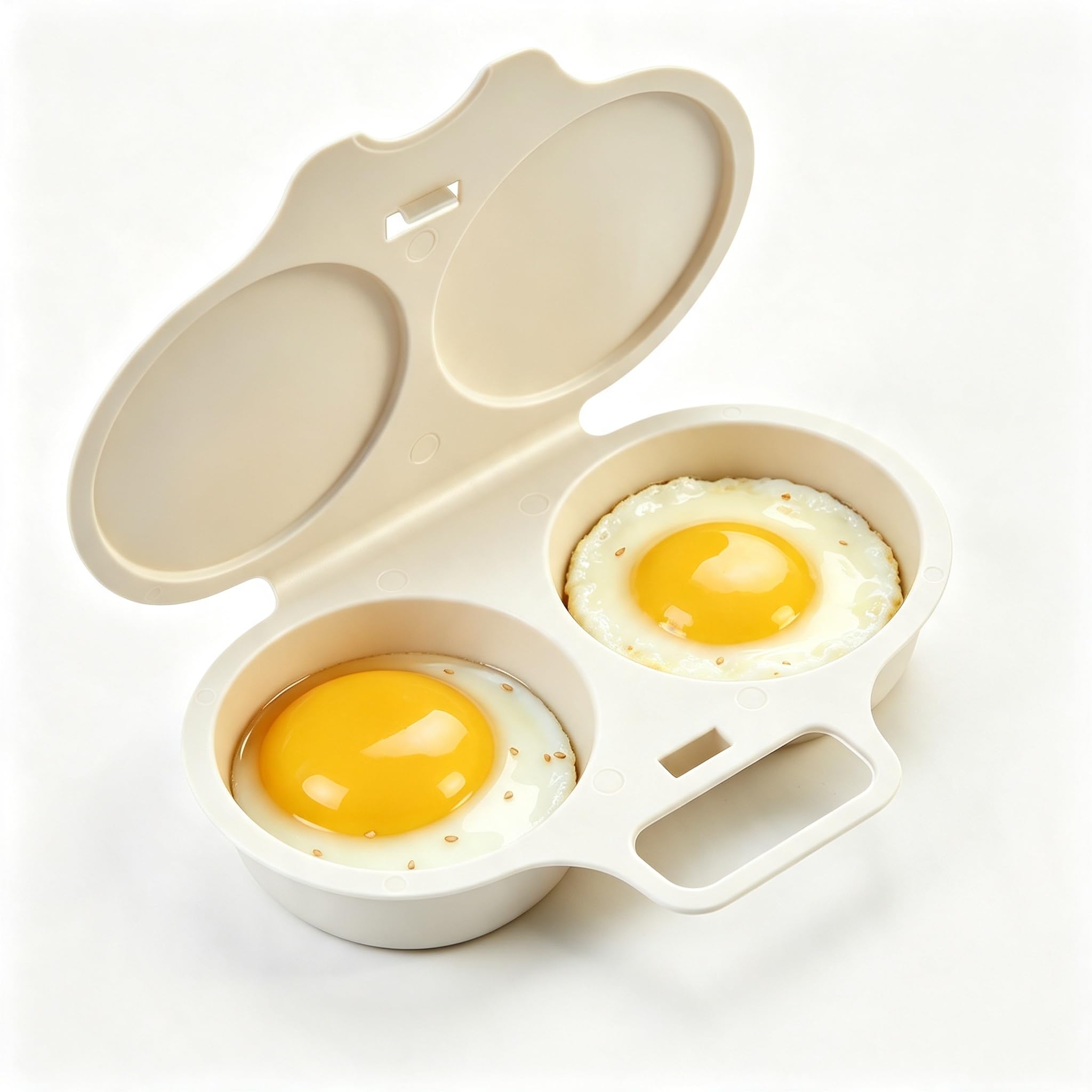 Dual Cavity Microwave Egg Poacher, New Microwave Egg Poacher (White)
