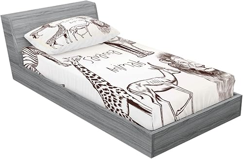 Miniatura 181 de Ambesonne Juego de sábanas bajeras y fundas de almohada occidentales, sombrero de vaquero con temática del salvaje oeste y cuerda de ganadería vieja