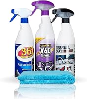 Sisbrill Kit Trío Esencial de Limpieza - Limpieza y Cuidado de Todo el Coche - Llantas, Cuero, Mosquitos, Tapicería