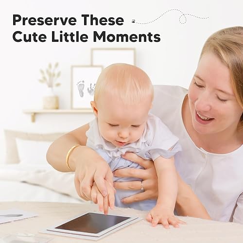 Miniatura 120 de Kit de 4 manos y huellas de bebé sin tinta, almohadilla de tinta sin desorden para recuerdo de recién nacidos, kit de huellas de nariz de perro