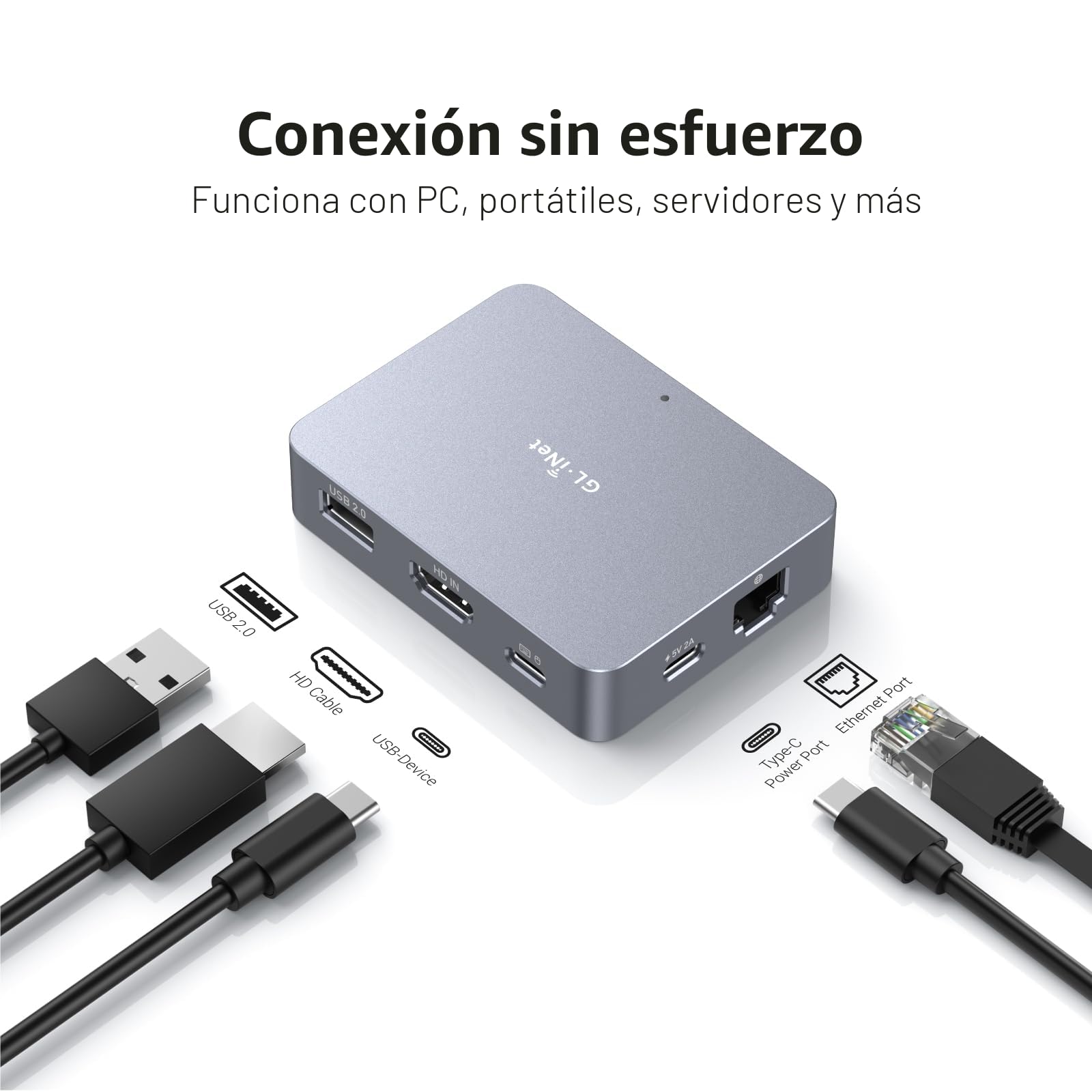 GL.iNet Comet (GL-RM1),Control KVM Remoto de Internet,4K@30Fps,Soporte Tailscale,Control Remoto de Teclado, Video y Ratón para Teletrabajo, Centros de Datos, Gestión de TI y Aplicaciones Industriales
