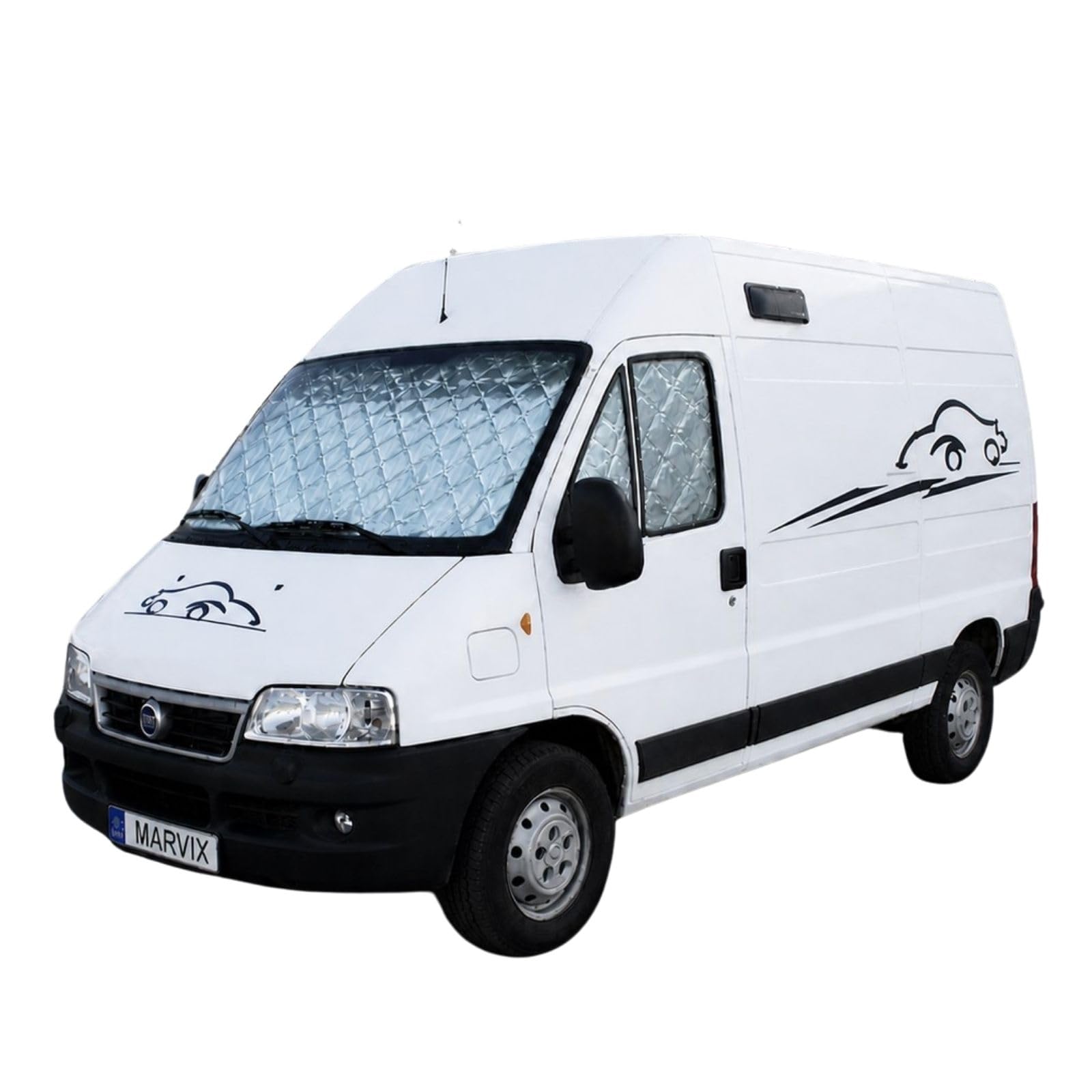 Marvix Thermo-Jalousien für interne Fahrerkabine, Premium-Fensterabdeckung, 9-lagig, für Fiat Ducato, Boxer & Relay 1994–2005 Wohnmobil, Campervan Isolationsschirme