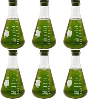 Corning Pyrex #4980-1L, 1000ml Narrow Mouth Erlenmeyer Flask with Rubber Stopper (Pack of 6)