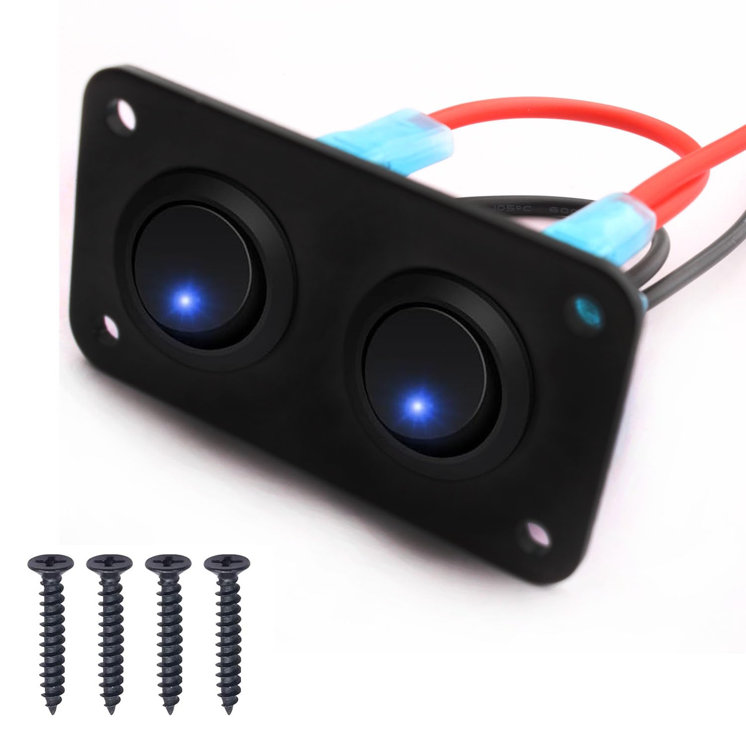 Interruttore A Levetta 12V ON-OFF - Pannello In Alluminio Per Auto, Barca, Camion