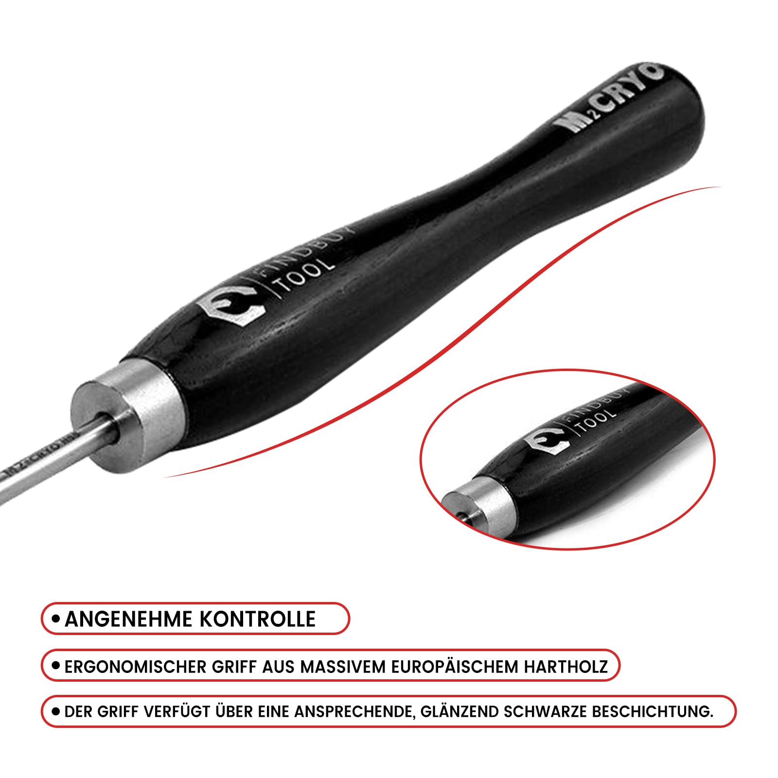 FindBuyTool Drechseleisen Set mit Hartmetall-Schneidplatten, 4 Stück Drechselmesser in Box, Drechselwerkzeug-Satz für Holz für Woodworking DIY Enthusiasts (Mid Size)