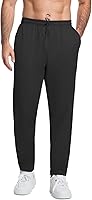 JUNMAO Men's Active Fleece Jogger Sweatpants - Soft Lined Hiking Workout Lounge Pants with Pockets & Drawstring