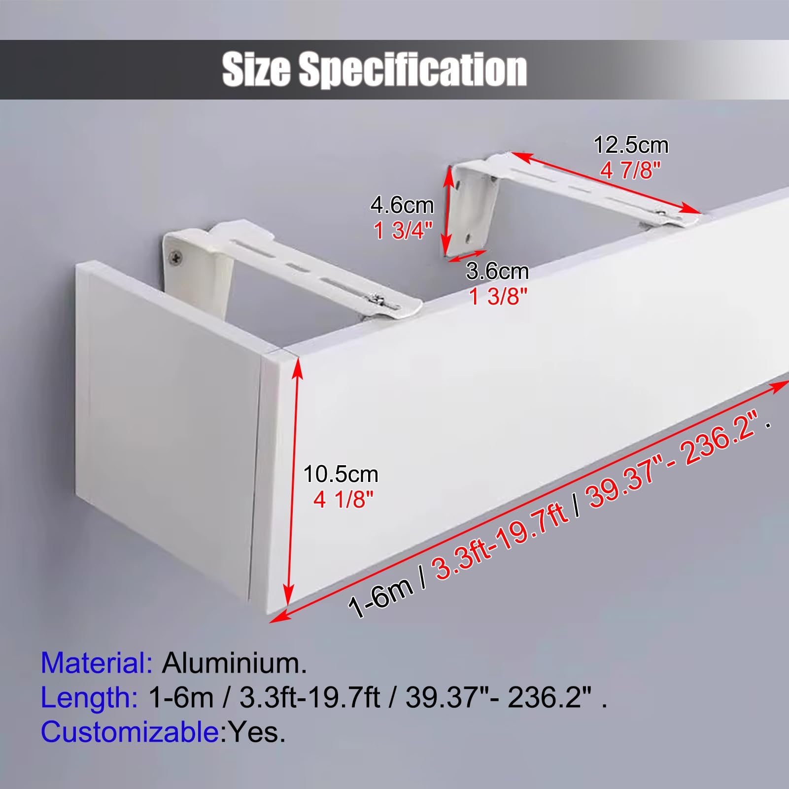 Cache-Rideau Mural décoratif Extra-Long pour Rails de Rideaux - 5,5 m