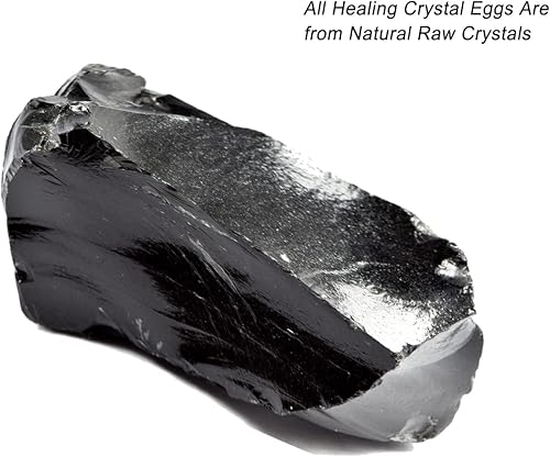 Miniatura 5 de Piedras preciosas naturales de obsidiana negra con forma de huevo, de 1.2 x 0.8 pulgadas, piedras curativas pulidas para el equilibrio de Reiki,