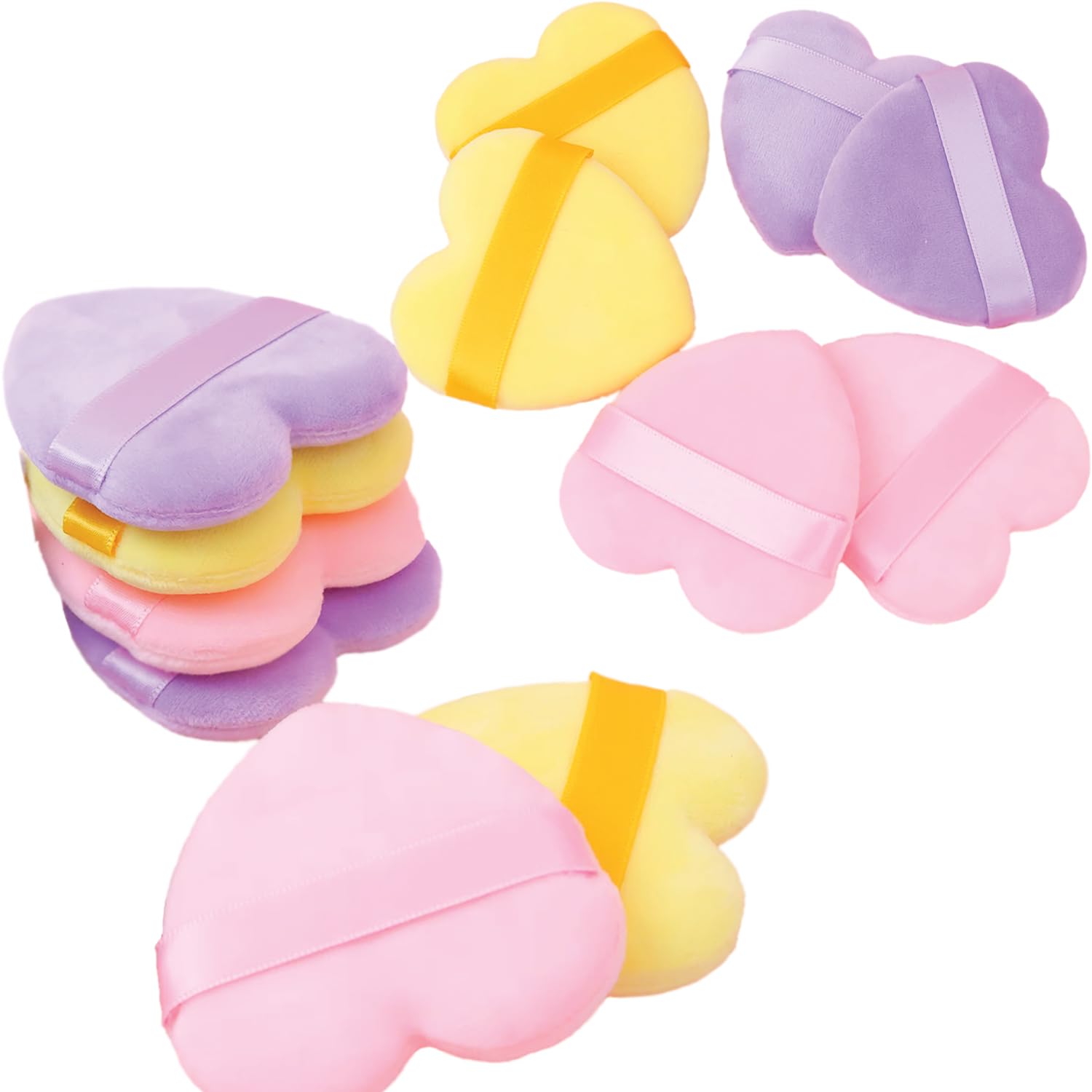 temperia (6 Pcs) Powder Puff for Women - Makeup Face Foundation Puff Blender Sponge Set - Smooth Coverage | Ultra Soft | Travel Friendly | Reusable (Random Colors)-picture-34
