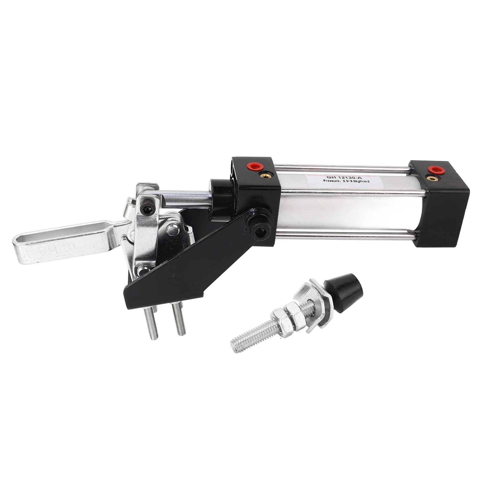 FLEXMAN Morsetto Pneumatico per Cilindro, Pinza Pneumatica con Forza di Serraggio di 227 Kg, Morsetto di Bloccaggio con Leva di Pressione per Rinforzo Piastra di Fissaggio