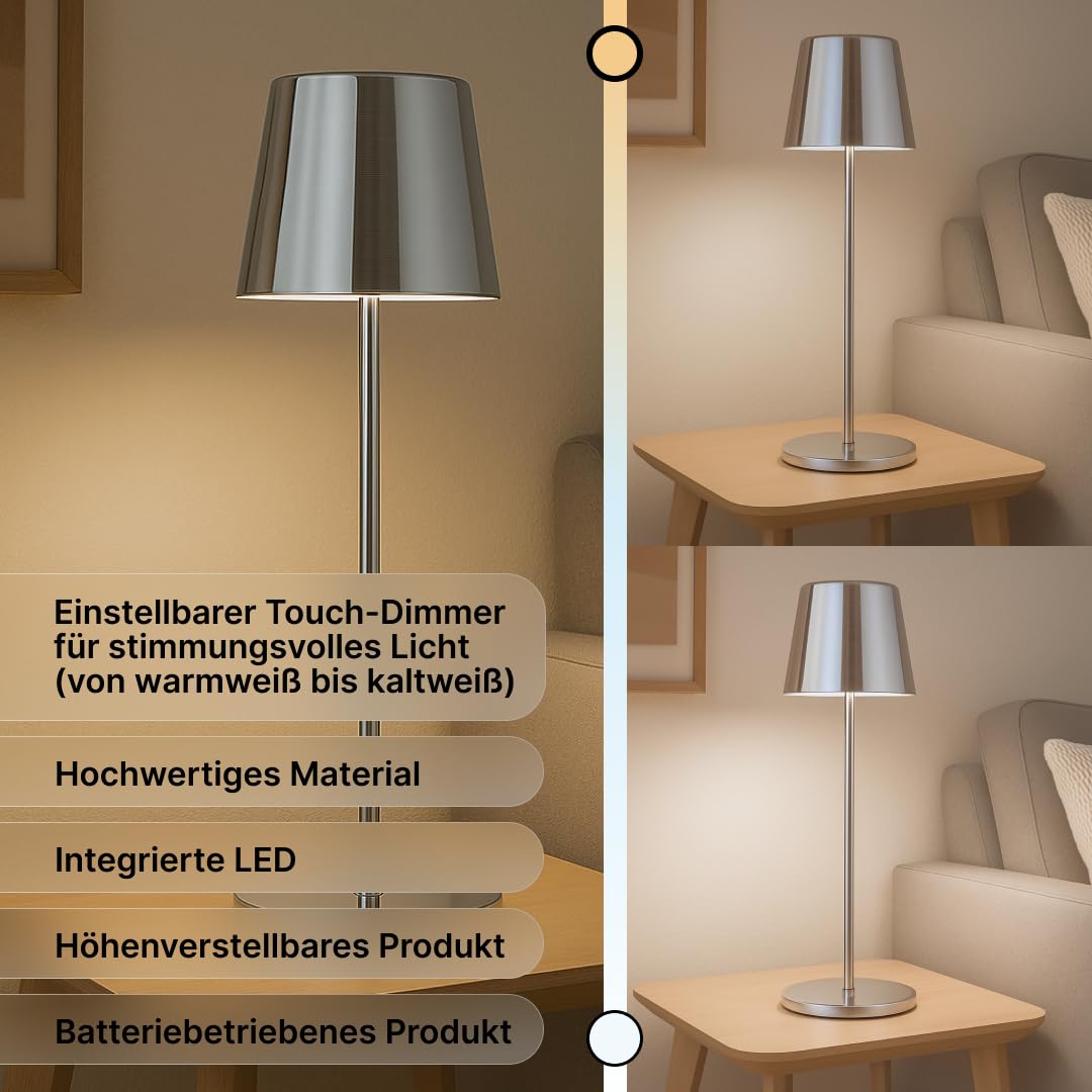 Brilliant Xaana LED Akku Tischleuchte, 37cm, dimmbar, 300lm