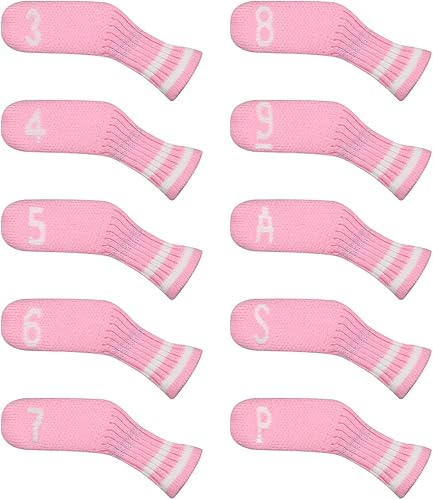 Scott Edward 10 fundas para cabezas de palos de golf para hierros, básicamente, con forma de calcetines, lavables, duraderos, protectores de cabeza