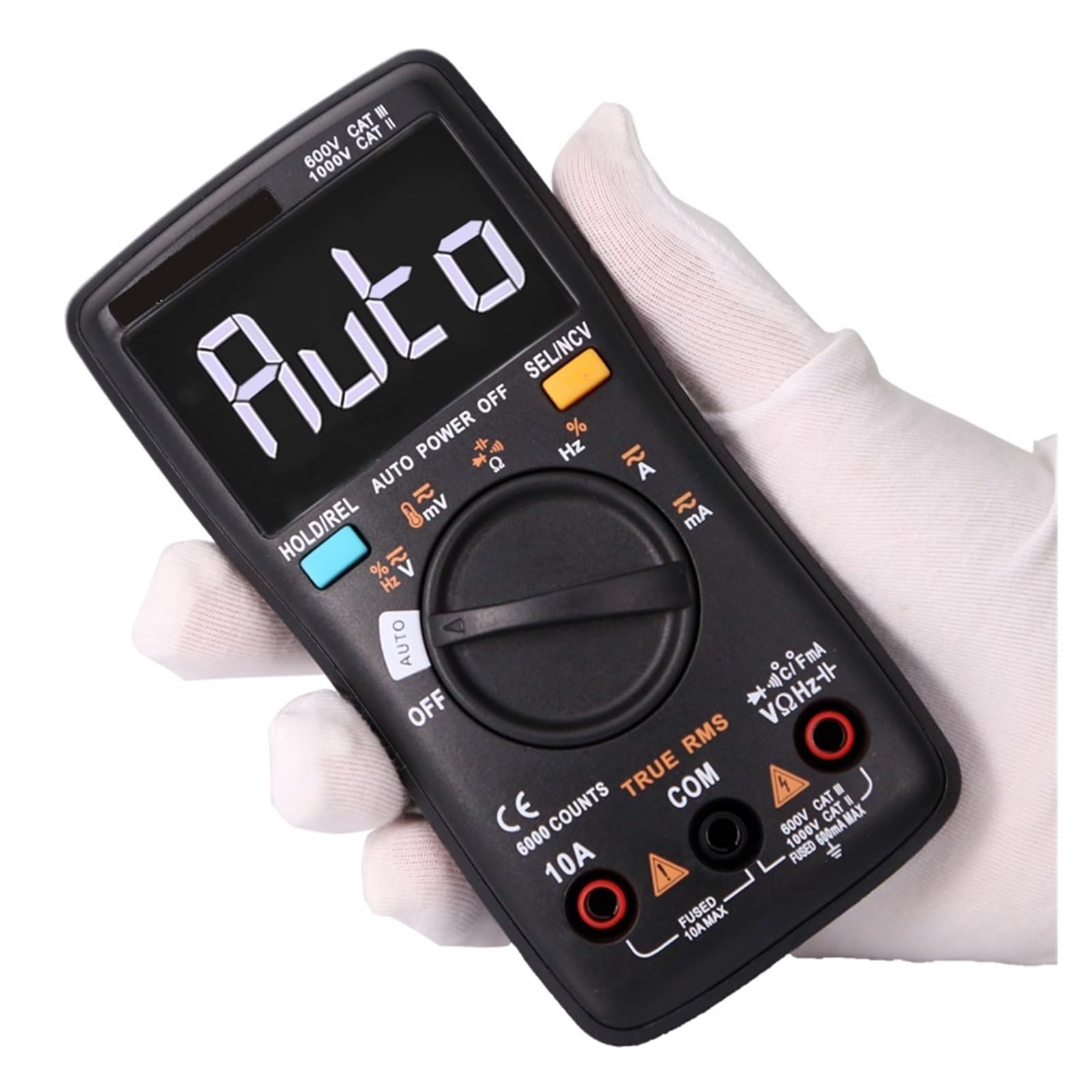 Cyfrowy Multimetr 6000 Zlicza Auto Back Light Woltomierz AC/DC Tester Próbnik Elektroniczny Częstotliwość Dioda Temperatura Szybko Dokładnie Łatwy Odczyt(RM109)