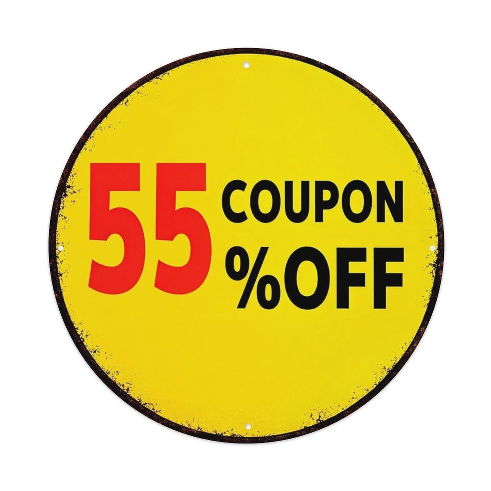 Jdyansheng Vintage Fifty Five Percent Off Coupon Tin Sign Metal Poster Metal Signs For Home Man Cave Bar Cafe Kitchen Laundry Room Wall Decorations 8X8 Inches