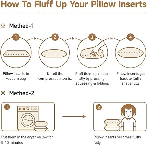 Miniatura 7 de Acanva - Relleno para almohada, hipoalergénico, suave, color blanco.