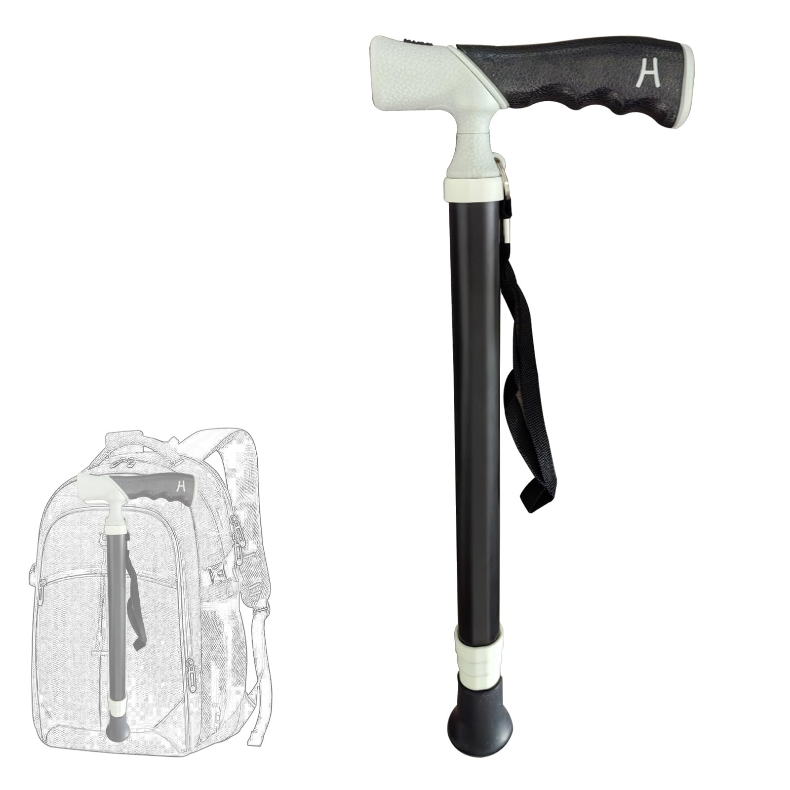 Pictos de Trekking Palo de Senderismo de Doble propósito: Caminata Diariamente/Senderismo Postes de Trekking livianos Ajustables diseño de Viaje Compacto(1PC)