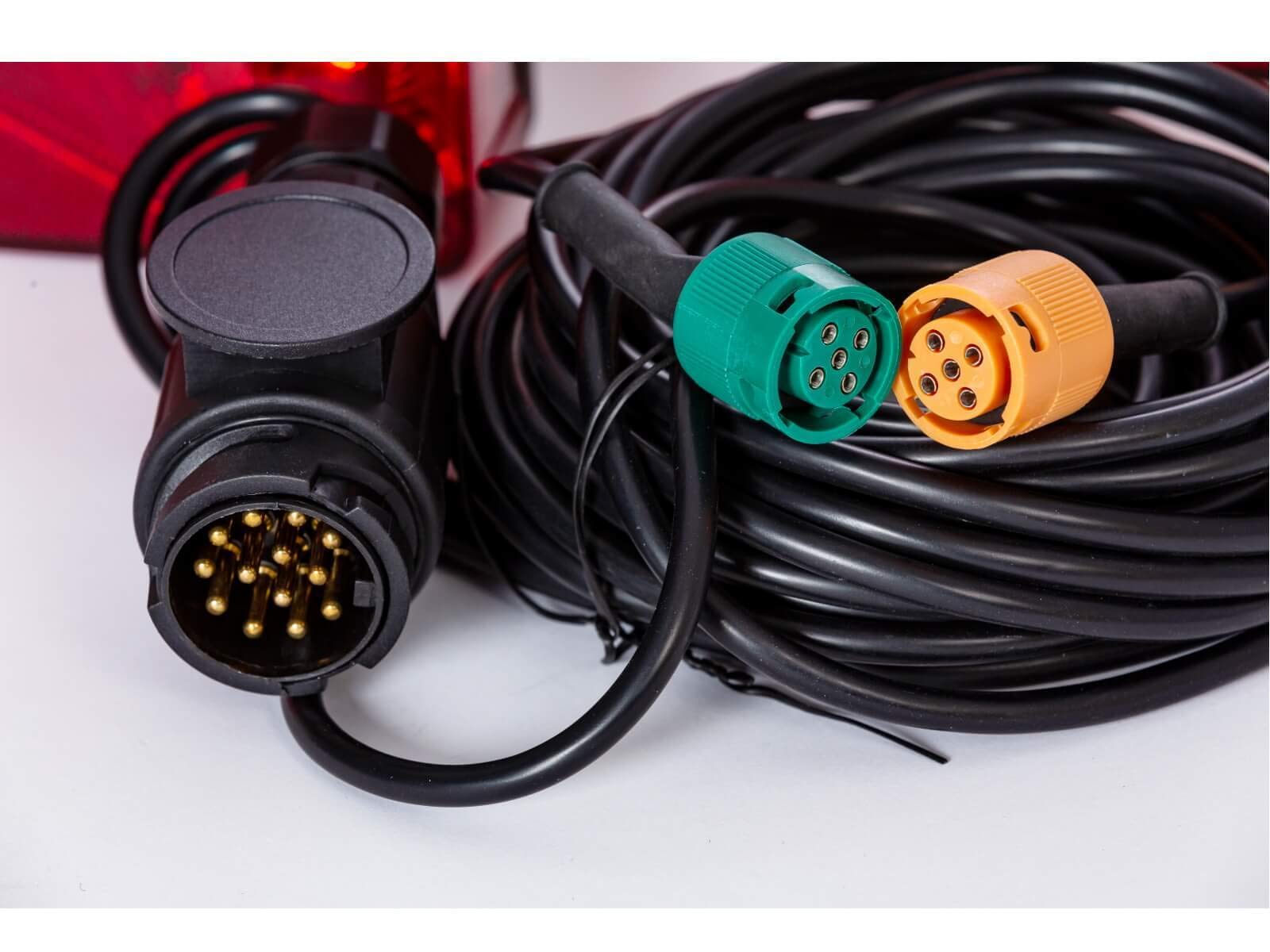 WAMO Rückleuchten Anhänger Set 5 m Kabelsatz mit 13-poligem LED-Stecker für Anhänger, Rot