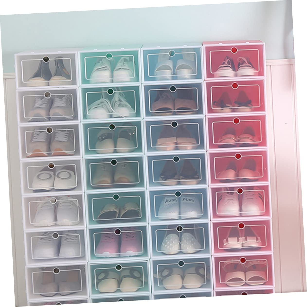 6 Piezas Caja Armario Contenedor Entrada Zapato Gabinete Ropa Bolsa De Almacenamiento Cubo Zapato Almacenamiento Armario Estante Zapato Organizador Cajón Apilable Zapatero Ropa