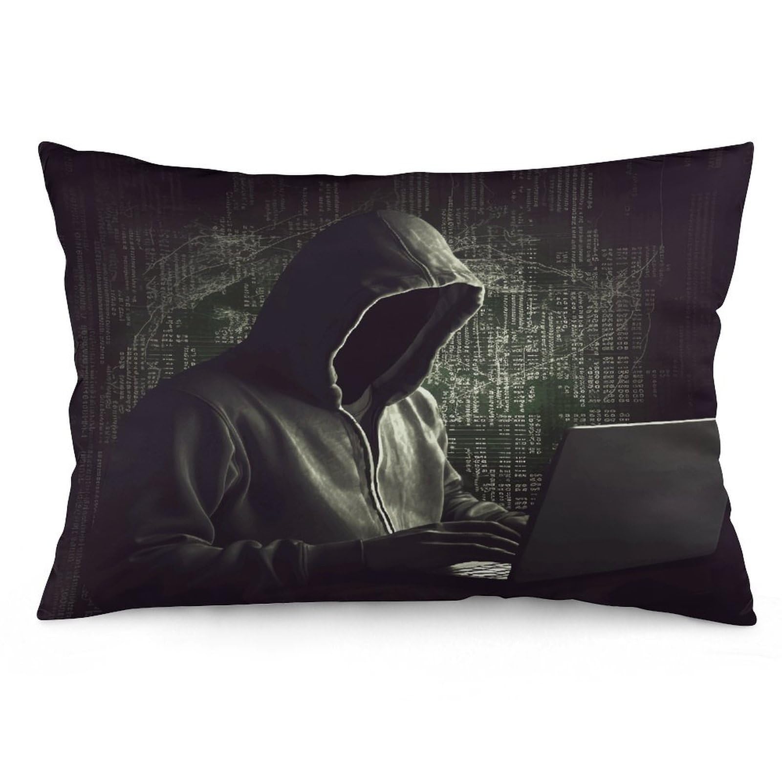 Hacker Throw Pillow Cover Soft Lumbar Pillow Covers with Zipper Breathable Rectangular Cushion Case Polyester Pillow Case Decorative Body Pillow Cover for Couch Bed