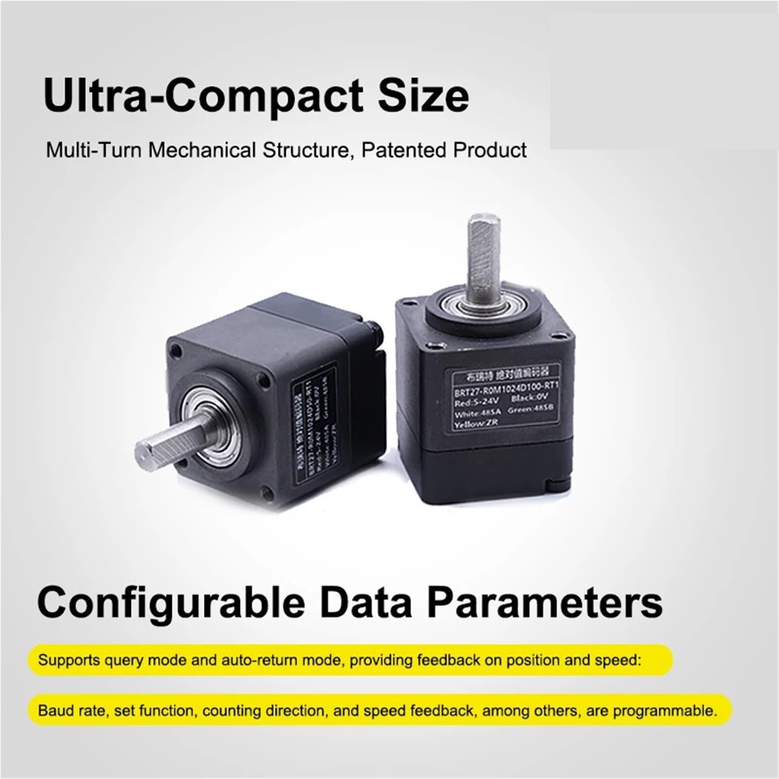 Absolutwertgeber Drehgeber Single Multiturn CAN RS485 Modbus 0-5V 4-20mA Winkelgeschwindigkeitssensor for Automatisierungslinien IP54(RS485 IP68,24turns 10bit)