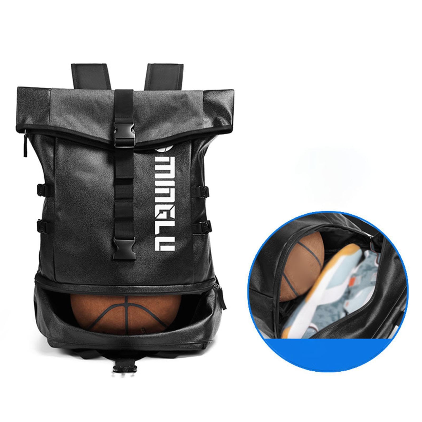 Wasserabweisender Volleyball Rucksack mit komfortablen Tragegurten und viel Platz für Sportausrüstung und Zubehör. Basketball Rucksack mit Ballfach für Herren.