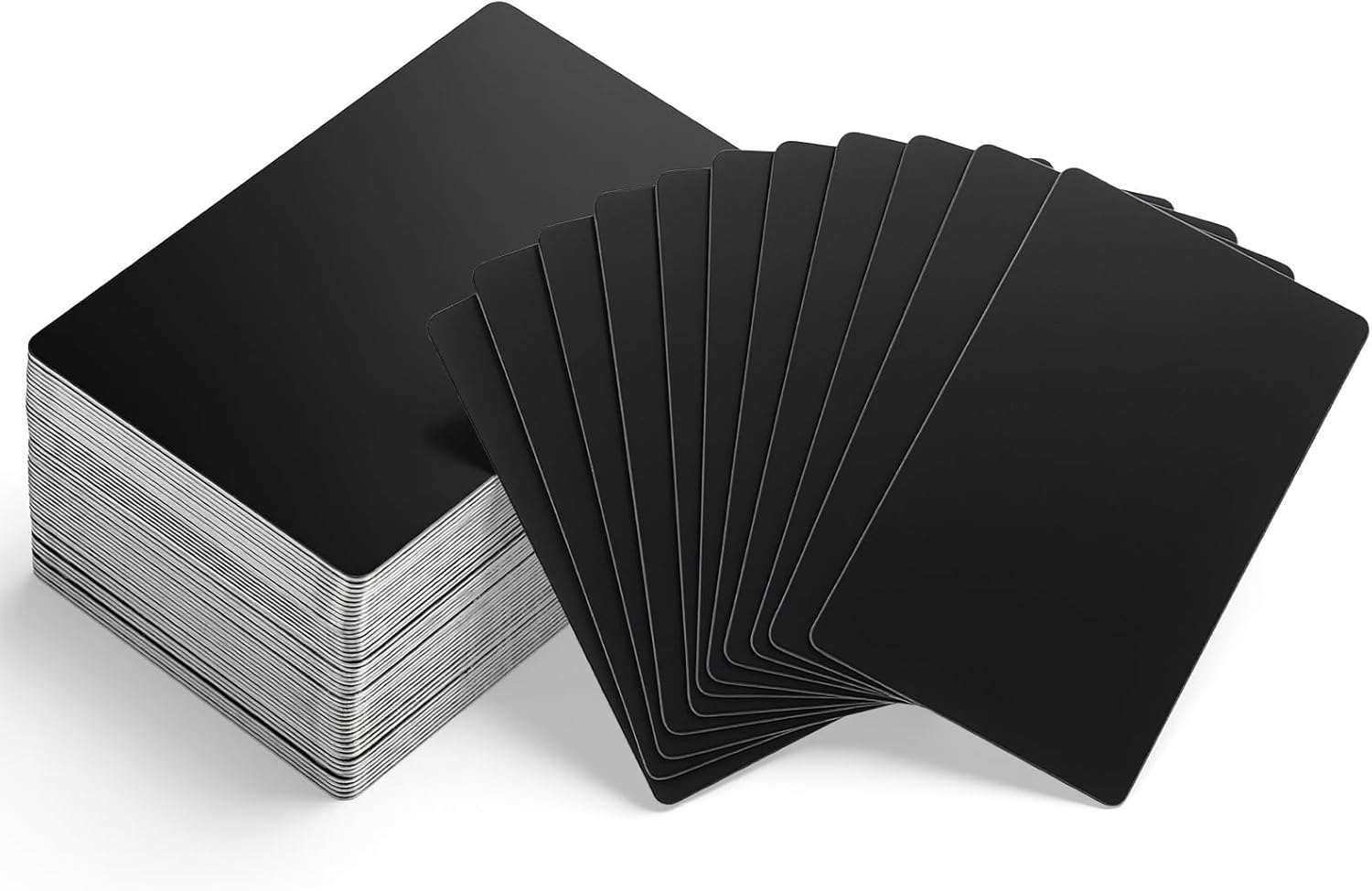 50pcs Metal Business Cards,0.8 mm Thickness Aluminum Business Card Blanks for Laser Engraving Home Office Customer DIY Gift Plate Invitations, 86 x 54 mm