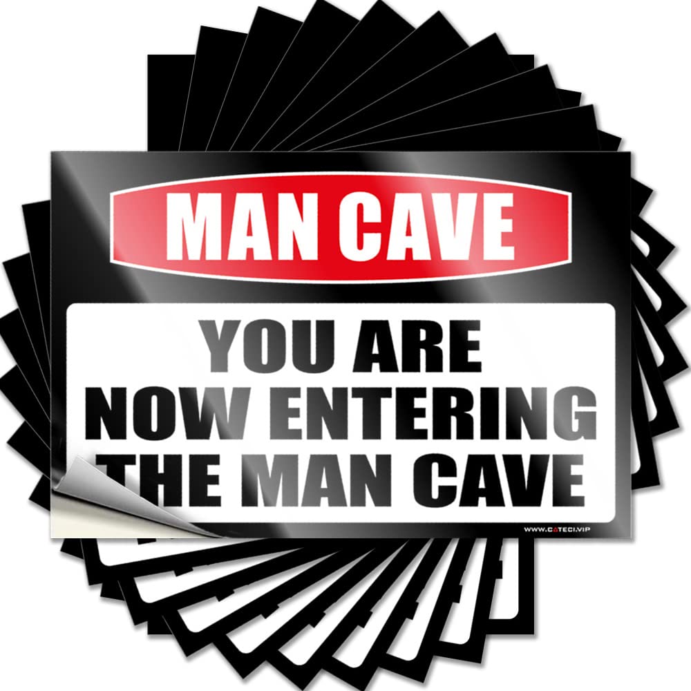 Bedroom Door Decorations, Decal Funny Water Quote Stickers, Scented No Residue Decals for Luggage | Bathroom Party Favor Custom Caution! You are Now Entering The Man Cave(6X9CM)