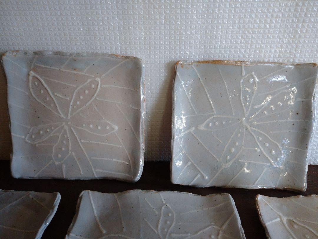 Mashiko Ware Square Plate, Set of 5