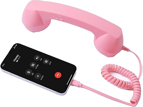 Miniatura 12 de Teléfono retro para, con micrófono y comentario, carga tipo C, teléfono fijo telefónico, para videoconferencias móviles celulares, llamadas