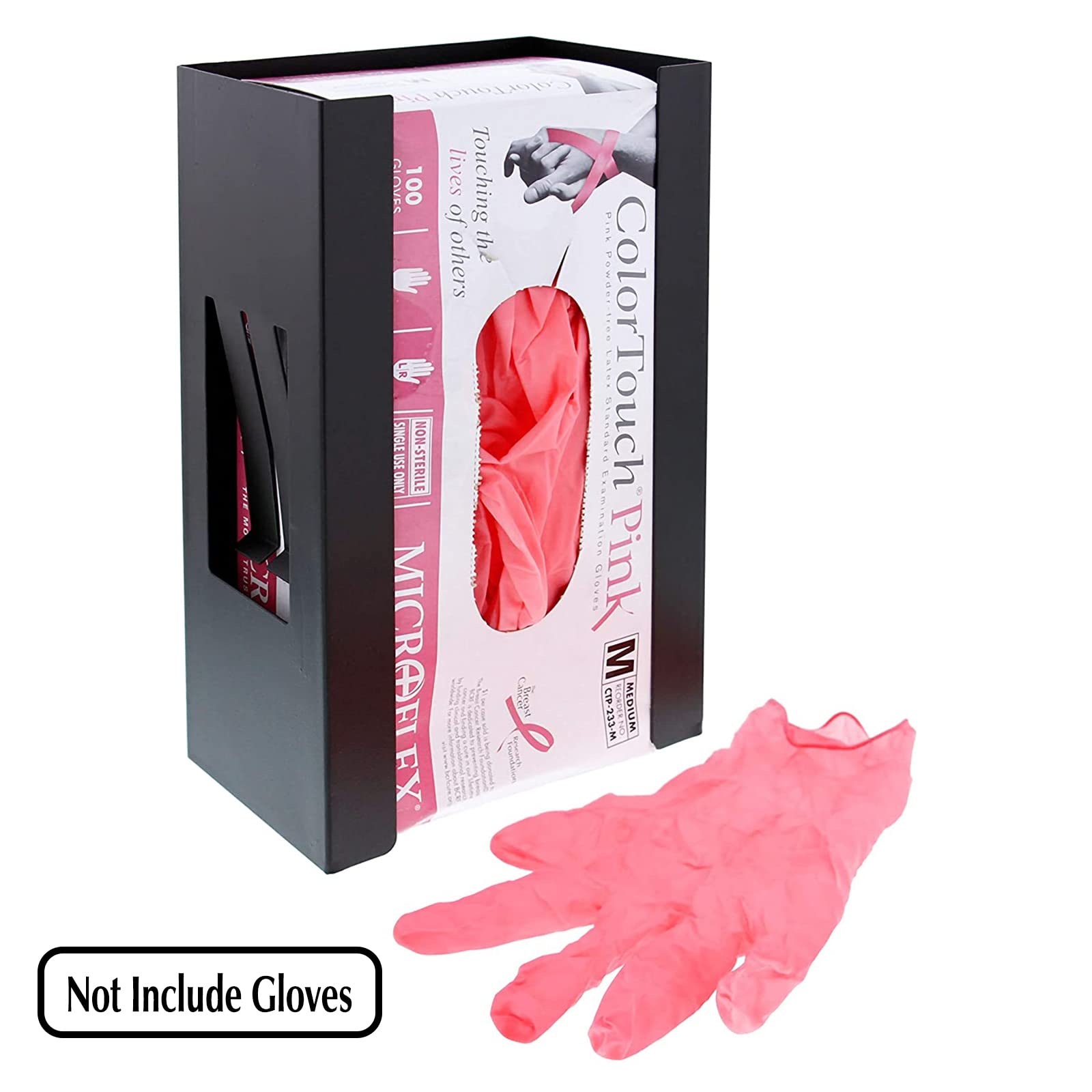 EMENTOL Juego de 4 soportes magnéticos para dispensador de guantes/pañuelos, soporte de pared para dispensador de guantes negro, montaje en caja de herramientas o en talleres