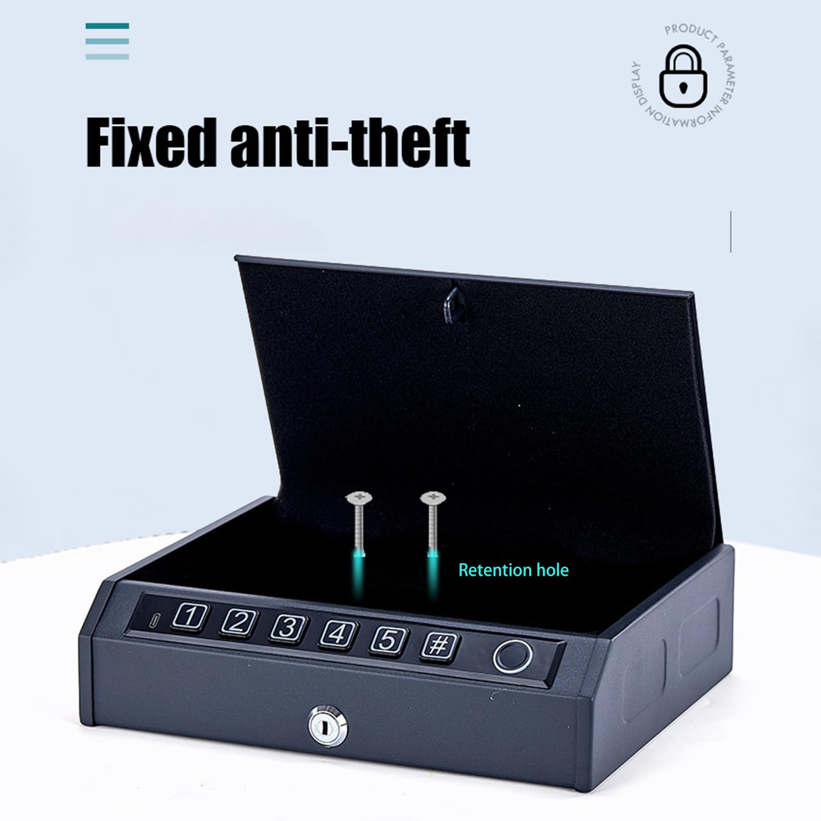 Fafeicy Caja de Seguridad Biométrica Portátil con Contraseña de Dígitos y Cerraduras de Huellas Dactilares con Cable de Acero para Almacenamiento de Viajes (K2-1)