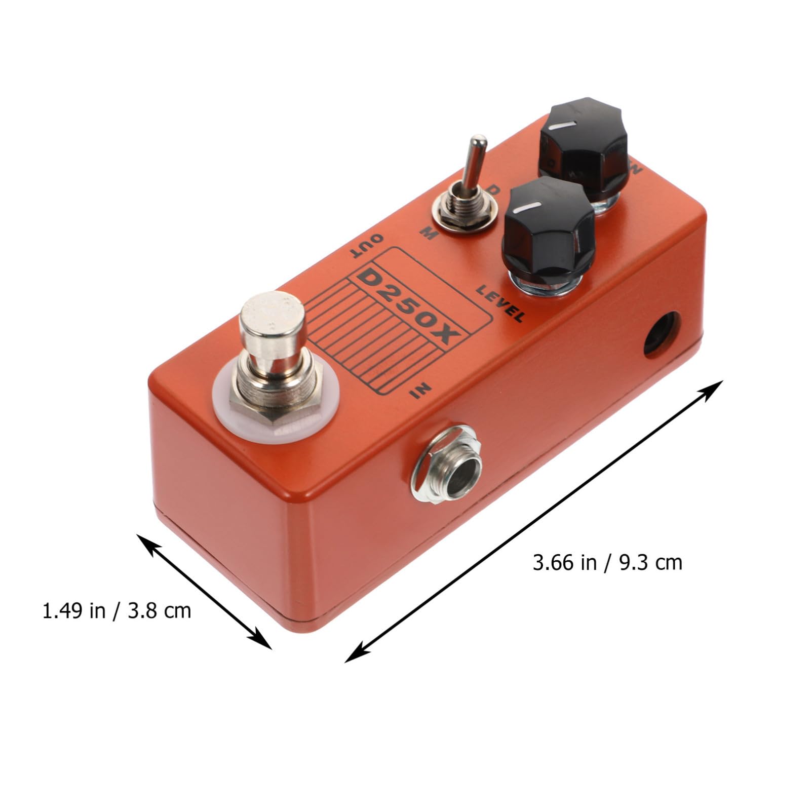 Pedale Effetto Distorsione per Chitarra Elettrica Arancione in Metallo True Bypass e Facile Sostituzione, per Pedalboard Musicale