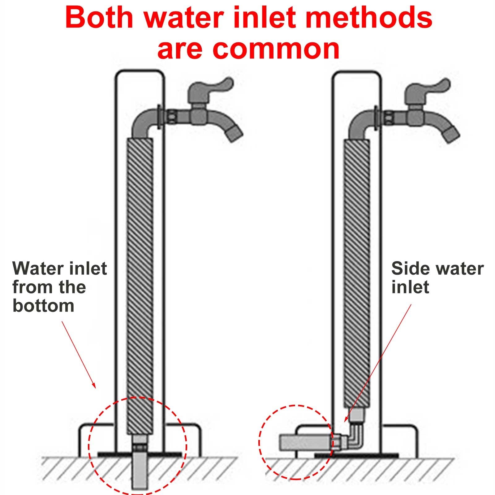 Robinet d'extérieur en Acier Inoxydable de 61 cm (24 Pouces) avec Jet d'eau, revêtement en résine antigel résistant aux intempéries, Double Sortie, Irrigation Efficace, Accessoire de Jardin
